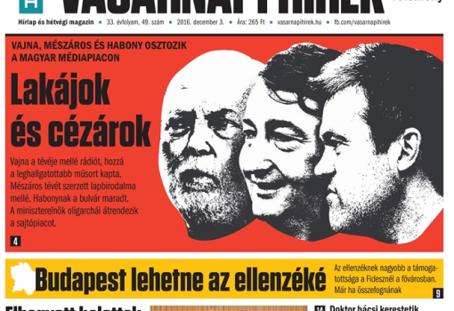<h1>Vaárnapi Hírek, 2016. december 3., 49. szám</h1>-