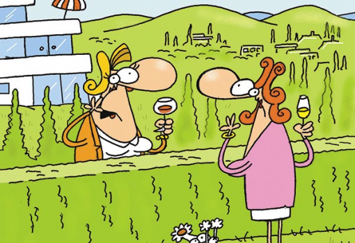 <h1>Helyettes államtitkár-feleség
– Te, képzeld, a Gyulámmal Kenyában vadásztunk. Nairobit már teljesen ellepték a migránsok! 
SZMODIS IMRE rajza</h1>-