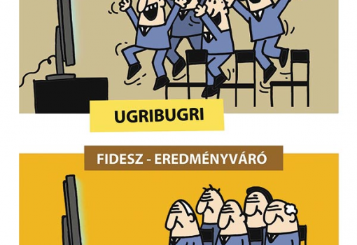 <h1>Egy választás éjszakája
JOBBIK - EREDMÉNYVÁRÓ
UGRIBUGRI
FIDESZ - EREDMÉNYVÁRÓ
NIX UGRIBUGRI
WEISZ BÉLA rajza
</h1>-